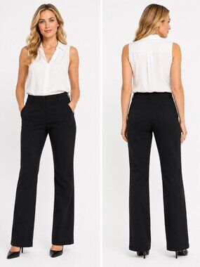 Betabrand Dress Pant Yoga Pants Bootcut Shoes Women Black XL S Petite Stretch